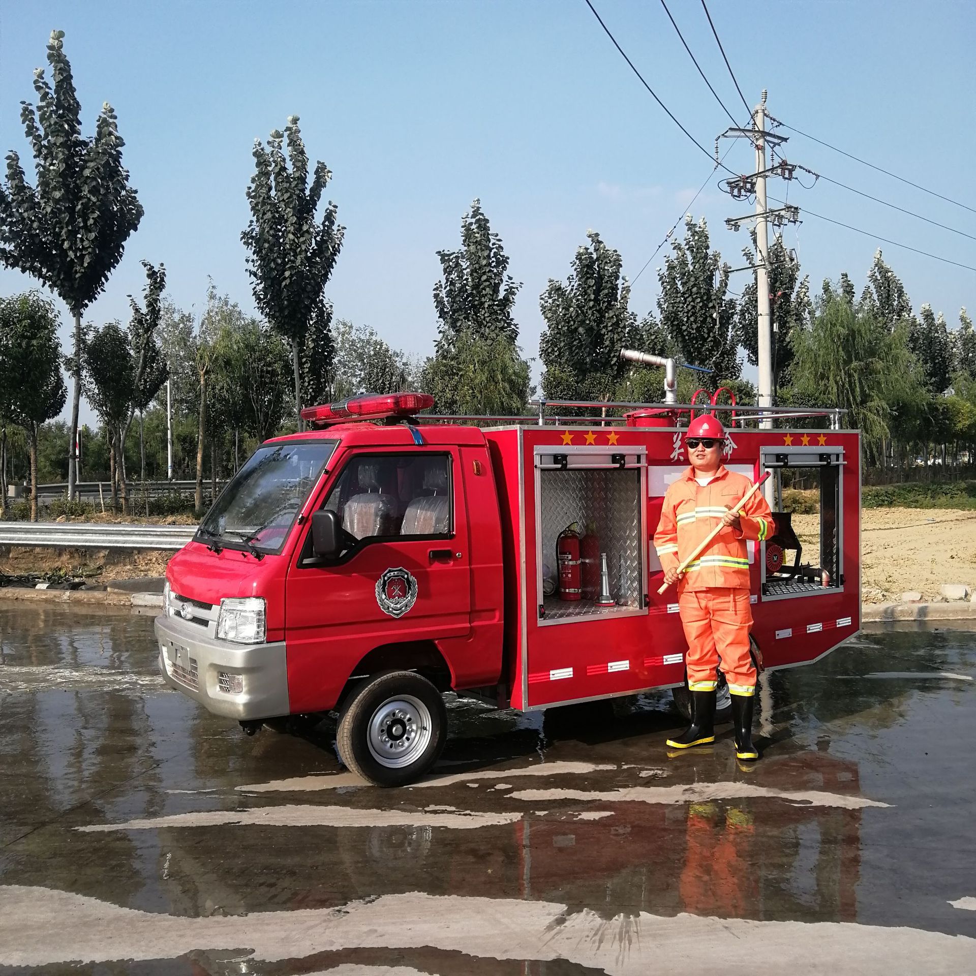 微型消防车厂家 福田3方电动消防车城镇社区多功能小型消防车