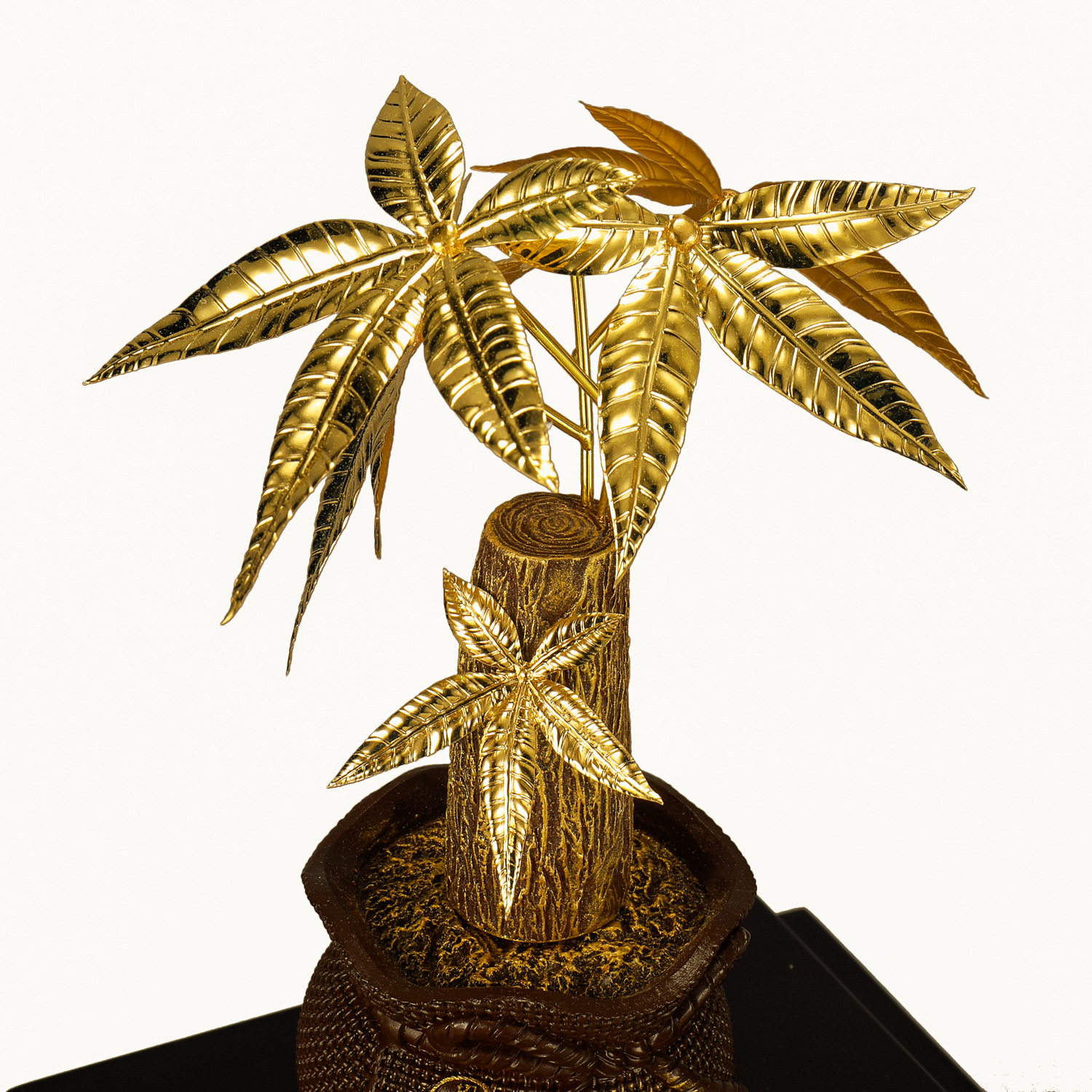 厂家直销产地货源金箔摆件办公室摆件招财摆件发财树金箔摆件