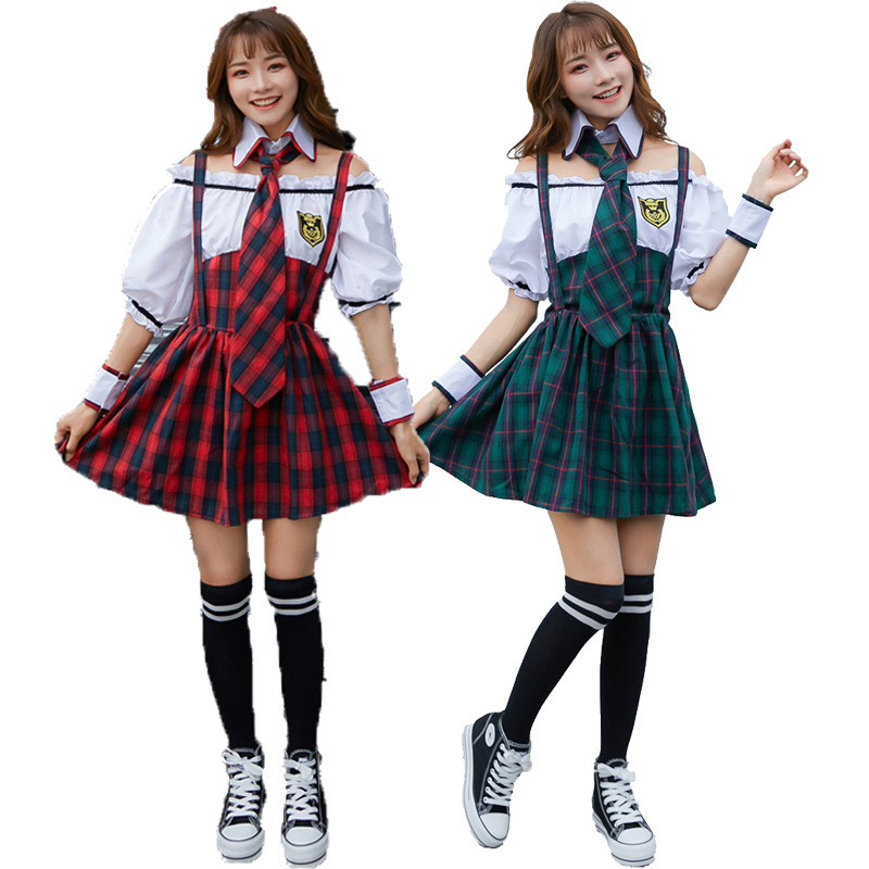 日本俏皮学生装 万圣节可爱女学生复古套装角色扮演舞台表演出服