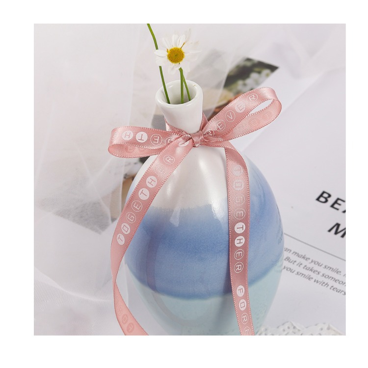 1cm英文缎带印花丝带90米包花蝴蝶结鲜花包装材料礼品手工diy用品