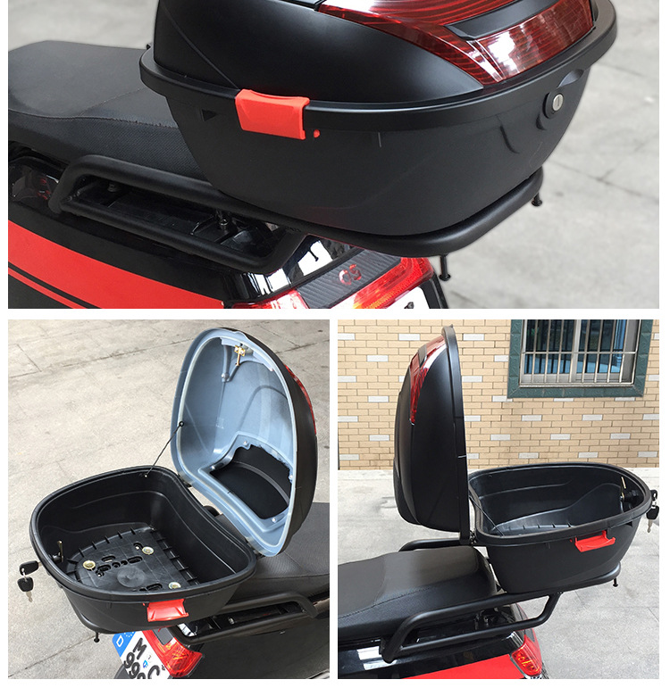 摩托车尾箱 电动车后备箱大容量加厚 电瓶踏板车储物工具箱通用