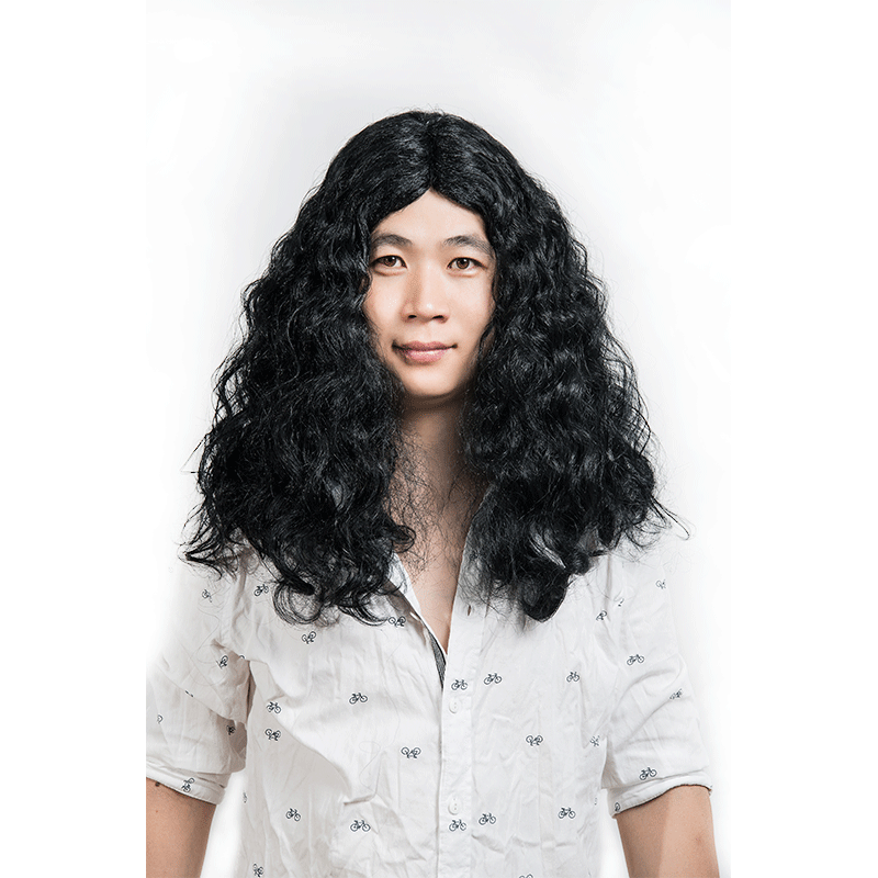 外贸厂家批发摇滚歌手cosplay长卷发化妆舞会节日派对假发男头套