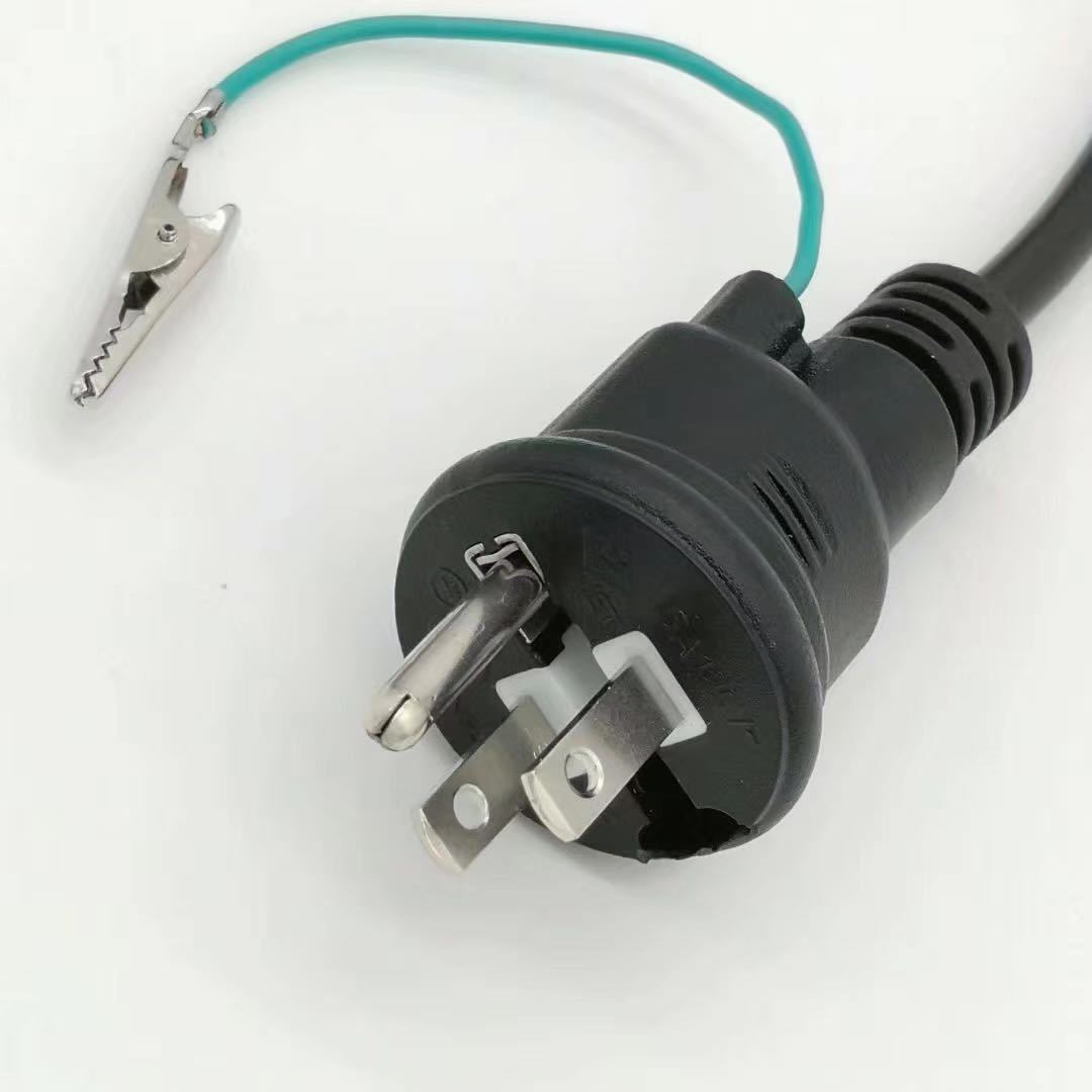 供应日本三芯电源线插头三芯防水插头日规带月夹电源线日本三插