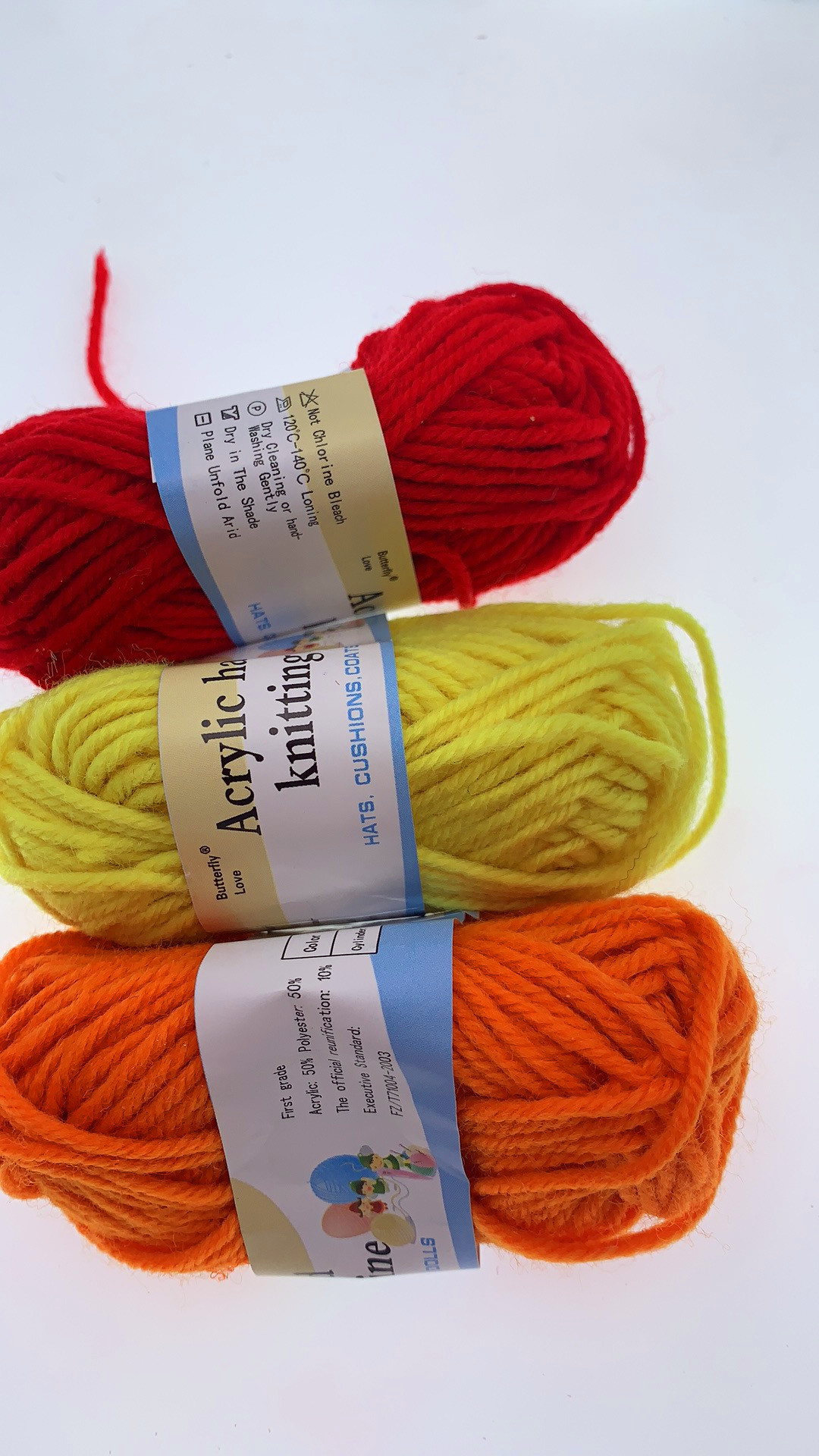 彩色棉线毛线12种颜色 手工编织毛线 彩色毛线团平面拼图材料