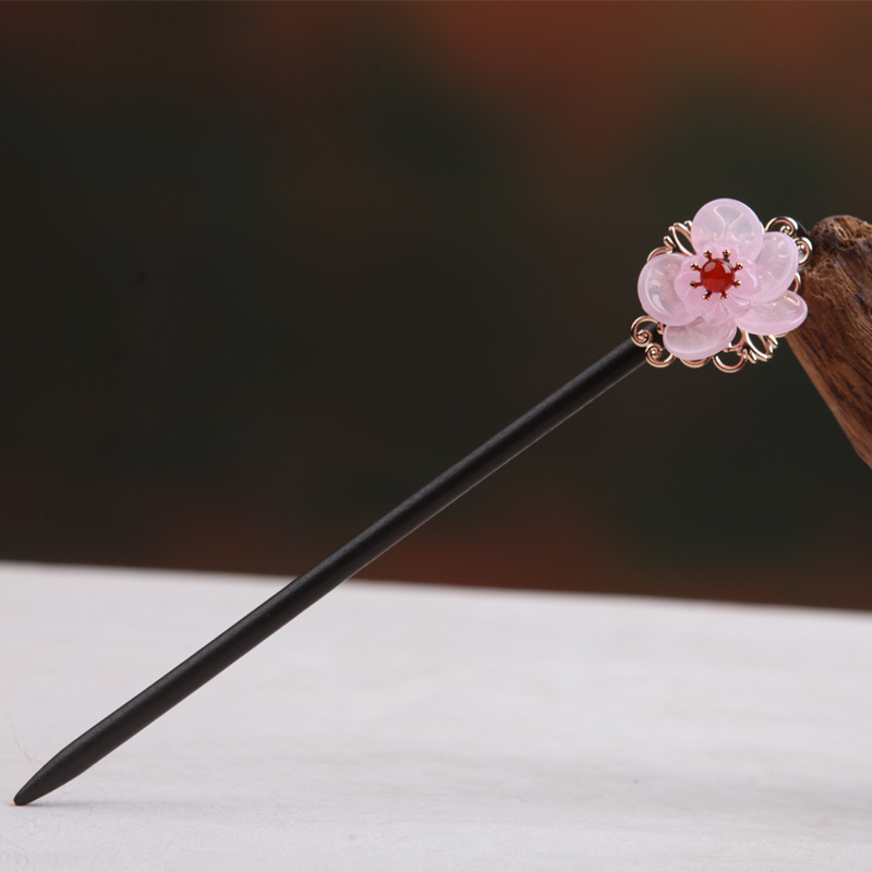 民族风手工古风珠钗头饰盘发木簪古典步摇发簪丸子头发饰汉服配饰