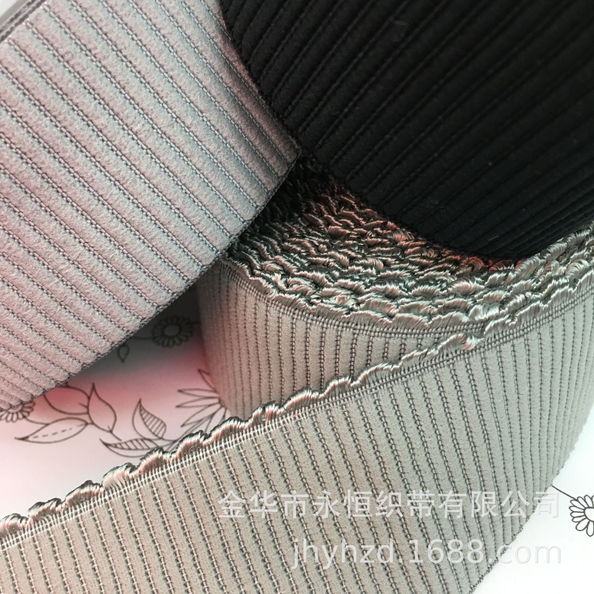 [Eternal Ribbon] Spot Bud Edge Tank Pattern Elastic Band Trapezoidal Flat Band Tulle Skirt Elastic Waistband Wholesale