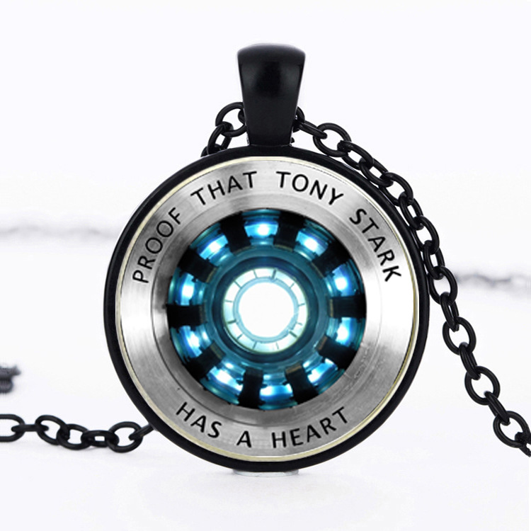 复仇者联盟钢铁侠心脏时光宝石项链 聚能量 队长盾牌 吊坠 代销