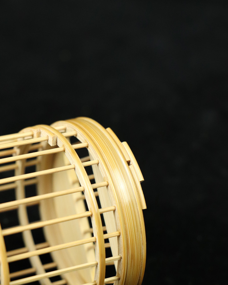 新款竹制蝈蝈笼竹丝留青榫结构虫笼蛐蛐罐子文玩把件精工打磨鸣虫