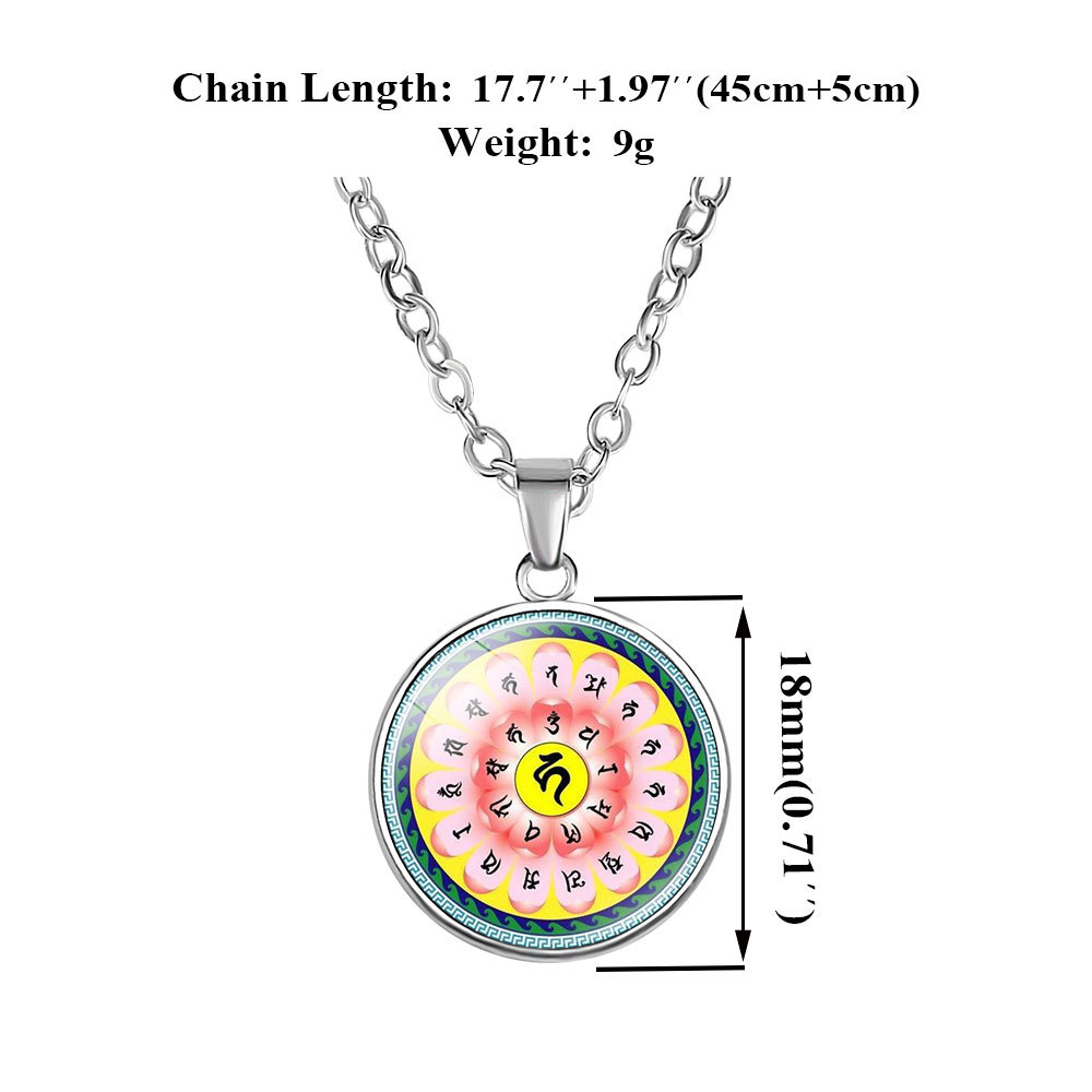 佛教配饰 楞严咒宝石吊坠项链 六字真言 赫利地藏王种子字 般若眼