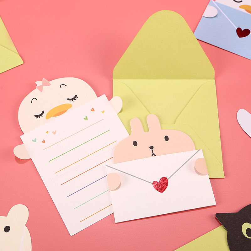 韩国创意可爱迷你卡通小卡片儿童节日祝福卡感谢生日留言圣诞贺卡