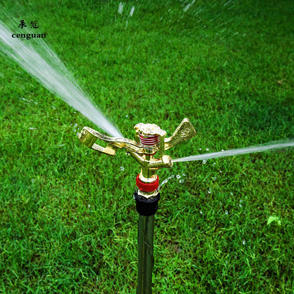 伸缩式三脚架喷洒器锌合金水鸟园林工具锌鸟360°自动旋转洒水器