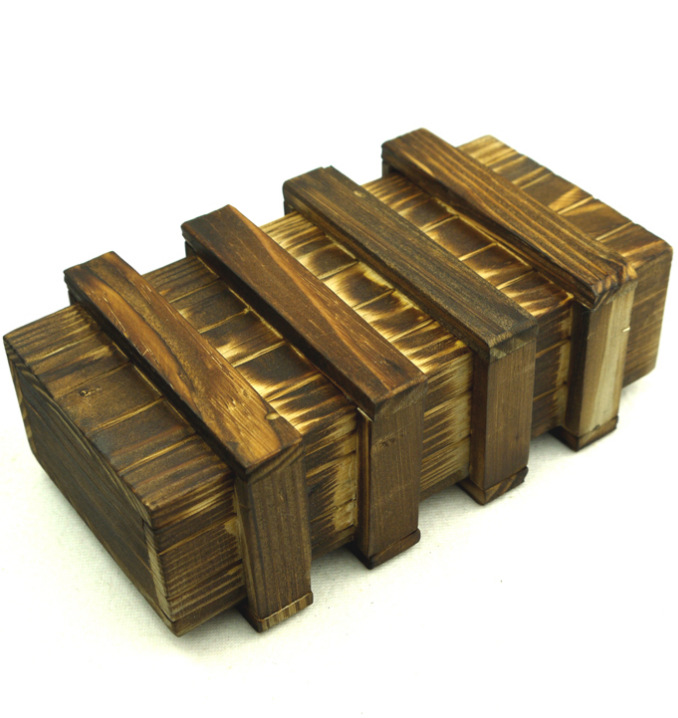 木制三开魔盒孔明锁首饰盒机关盒子儿童玩具密室逃脱道具创意礼物