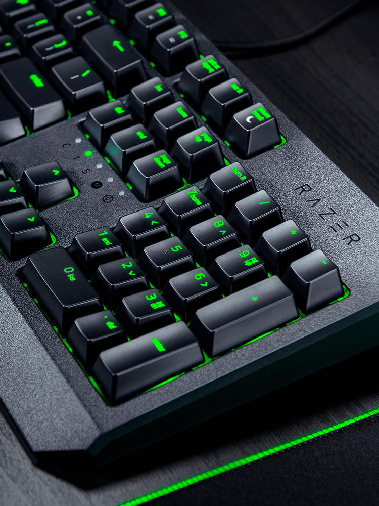 razerblackwidowessential雷蛇黑寡妇标准版绿光机械键盘绿轴键盘