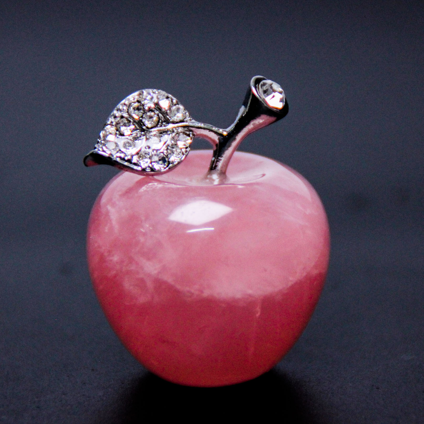 粉水晶3cm小平安果摆件圣诞礼物苹果创意小饰品马达加斯