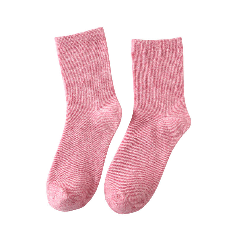 Candy Color Women's Cotton Socks Pure Color Cotton High Waist Mid-Calf Women's Cotton Socks Cotton Sock Autumn and Winter Gift Socks