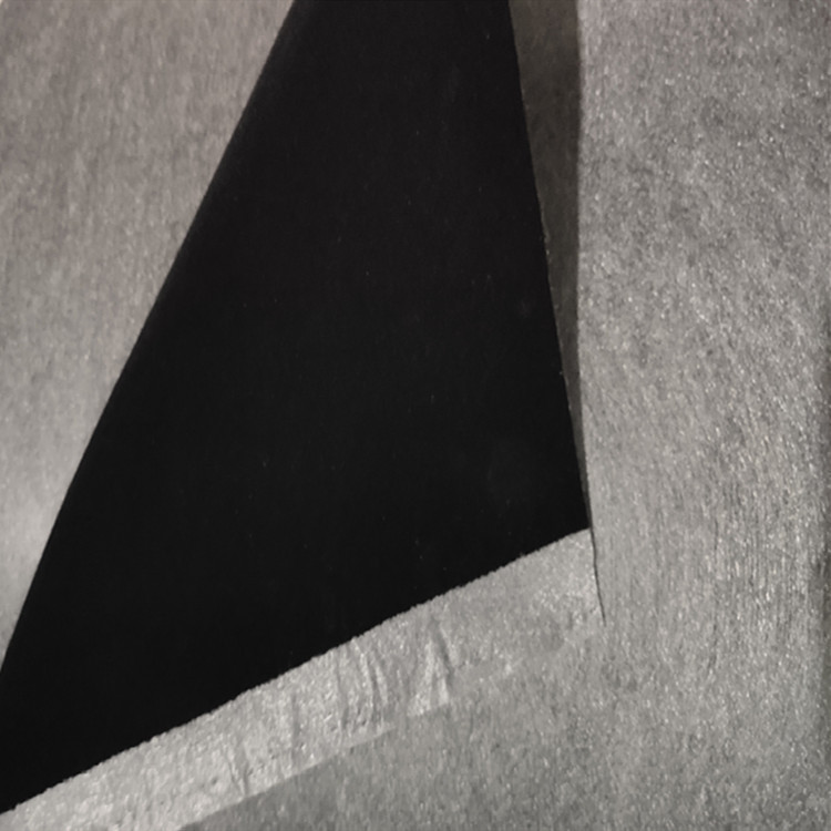 黑色背胶单面植绒布水刺底无卤素加厚加密植绒布不干胶自粘植绒布