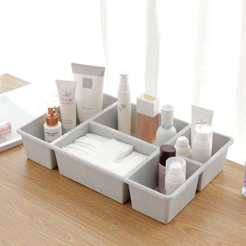 Desktop Cosmetics 5 Grid Storage Box Makeup Brush Finishing Box Kitchen Seasoning Can Storage Box Factory Direct Sales Wholesale