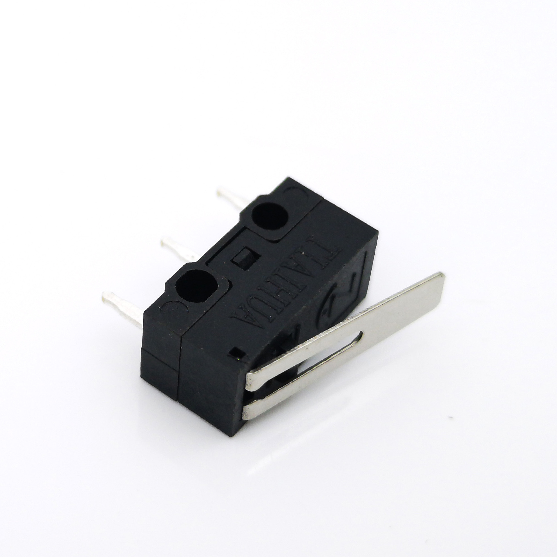 tiaihua微动开关 3脚带柄125v 1a 鼠标黑色三脚行程开关