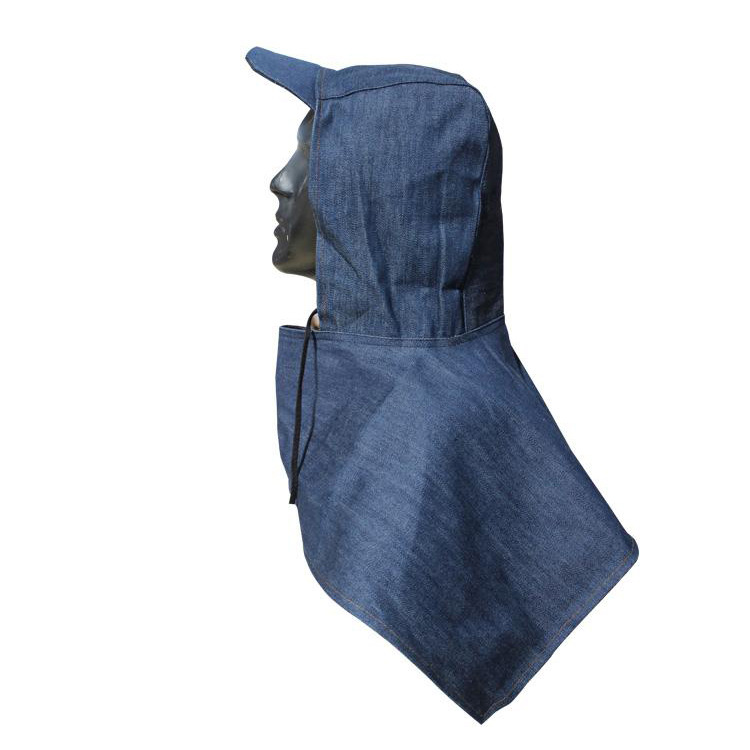 ecs002767新款牛仔布披肩帽 打磨打砂防尘帽