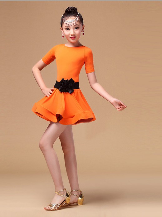 新款儿童拉丁舞裙少儿拉丁舞服装女童比赛考级练功服女孩舞蹈服夏