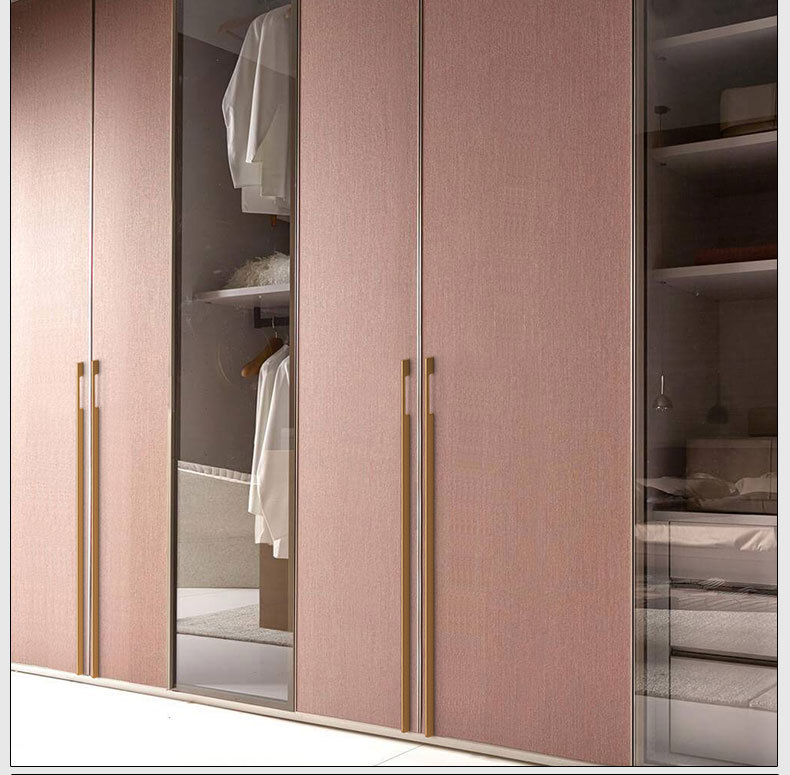 厂家直销现代简约铝合金柜门拉手美式黑色拉丝衣柜橱柜门加长把手