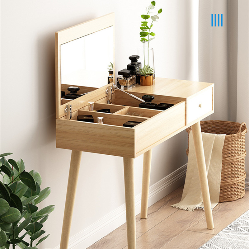 北欧梳妆台卧室梳妆台现代简约翻盖化妆桌简易梳妆桌小户型化妆台