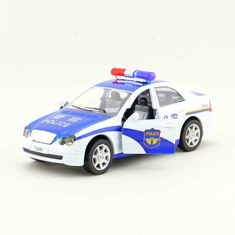 蒂雅多合金汽车玩具模型消防警车特警回力声光可开门散装