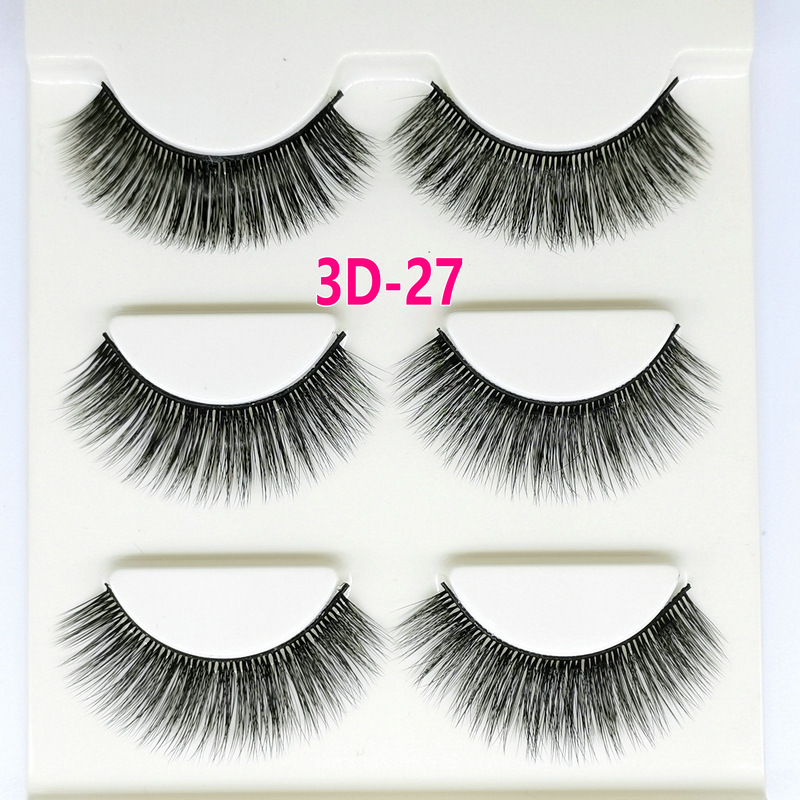 3d-27 Three-Dimensional Multi-Layer False Eyelashes Natural Simulation Eyelash 3 Pairs of Sharpened False Eyelashes