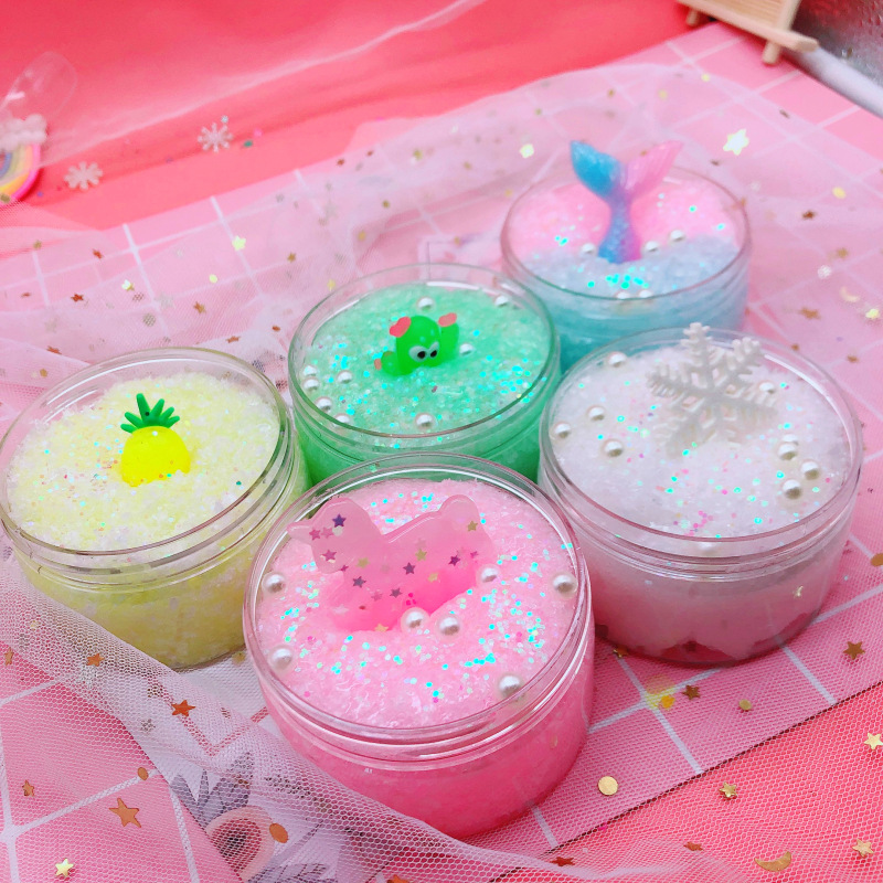 声控助眠史莱姆slime少女外网ins同款解压雪粉泥flake snow