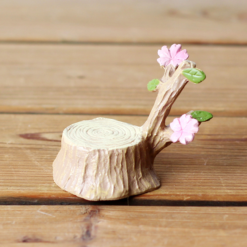 zakka创意 田园微景观 樱花物语小树桩 创意礼品摆件分销代理