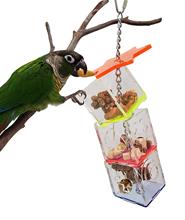 鹦鹉觅食玩具鸟玩具 亚克力六角星多层取食盒食盆觅食器啃咬玩具