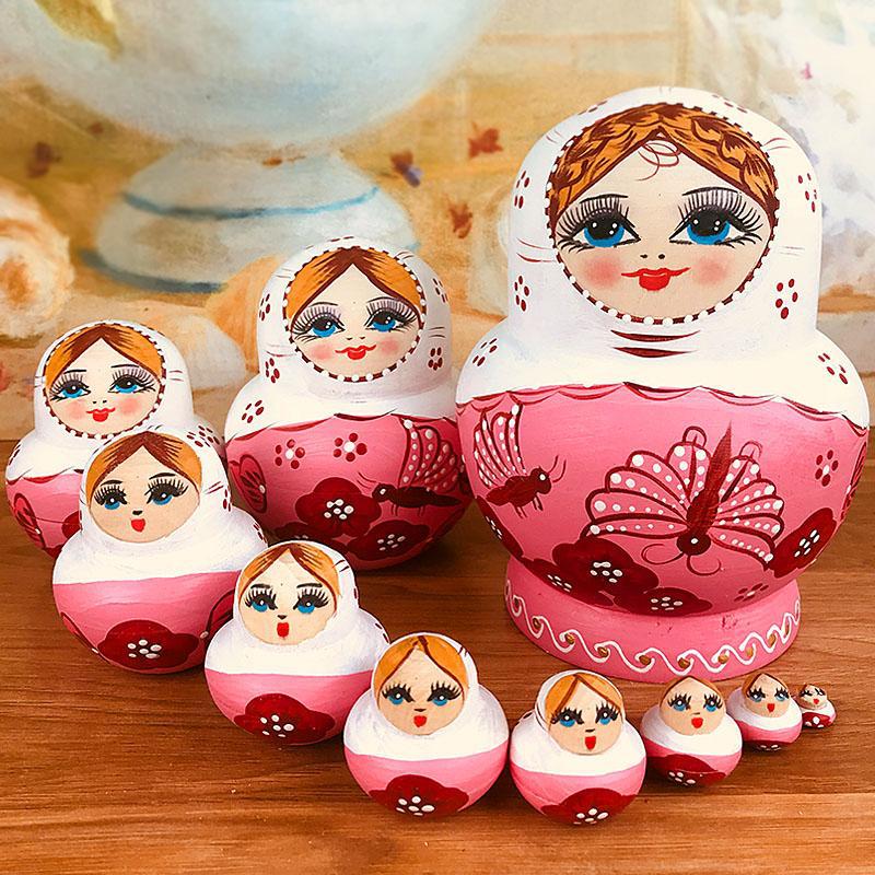 0成交19套俄罗斯套娃5层金粉木质工艺摆件儿童五层玩具旅游景区纪念品