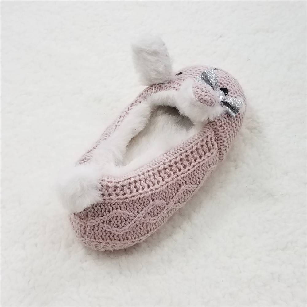 批量定制毛线动物款可爱兔子保暖家居鞋童鞋女