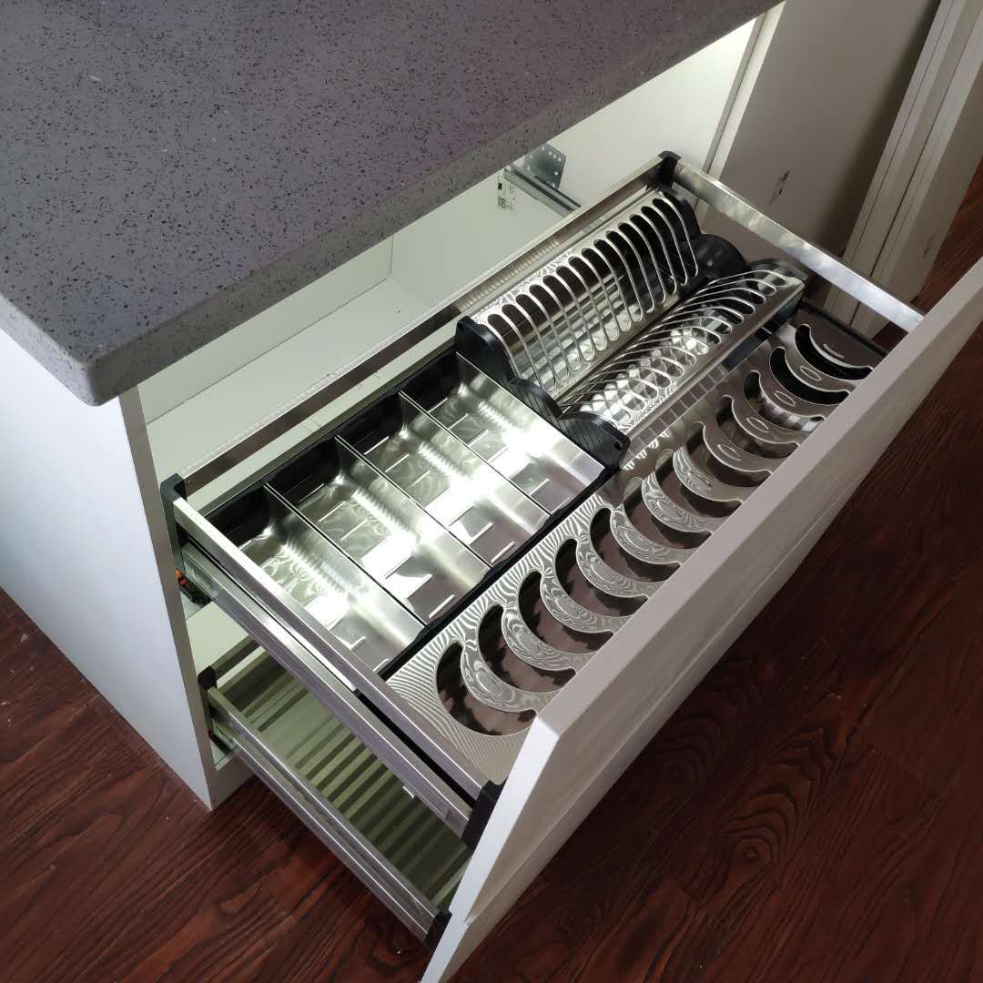 304方管橱柜五金不锈钢材质炉台不锈钢拉篮厨房平篮锅篮橱柜五金