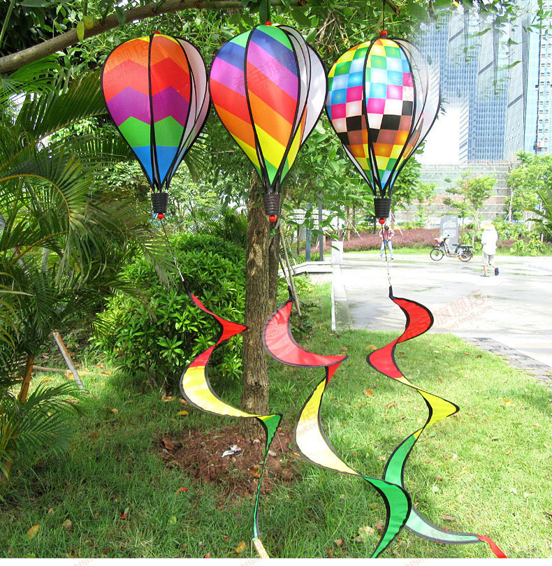 彩虹热气球风车 幼儿园装饰风车 室内外挂饰 布置风车 灯笼挂饰