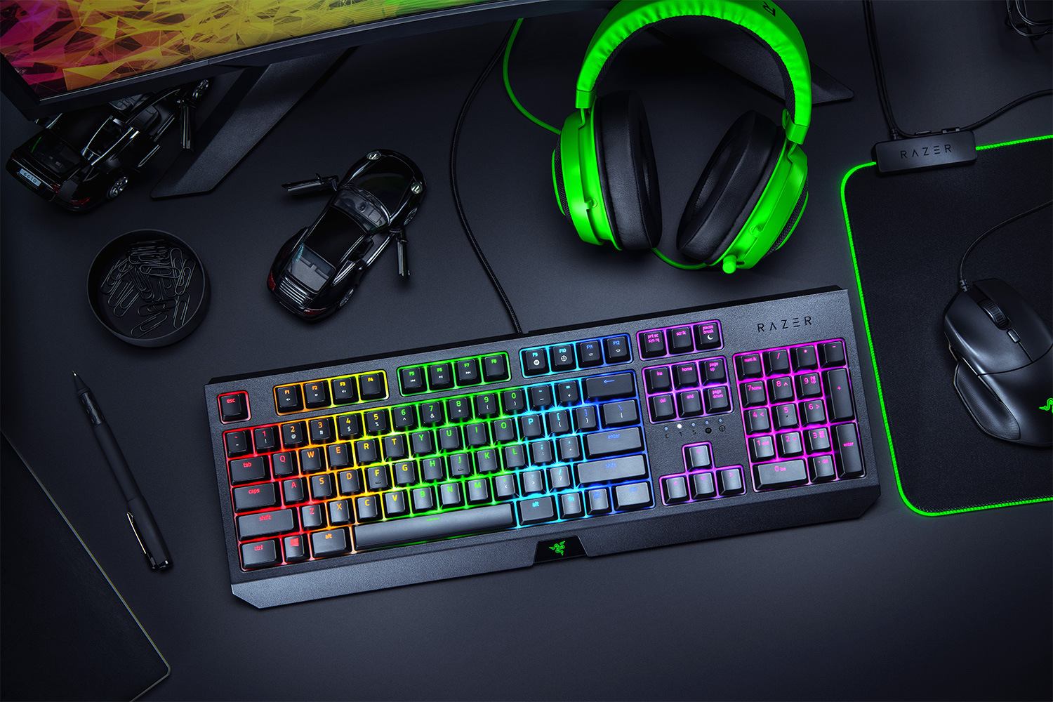 razer blackwidow雷蛇黑寡妇蜘蛛幻彩版游戏机械键盘发光绿轴