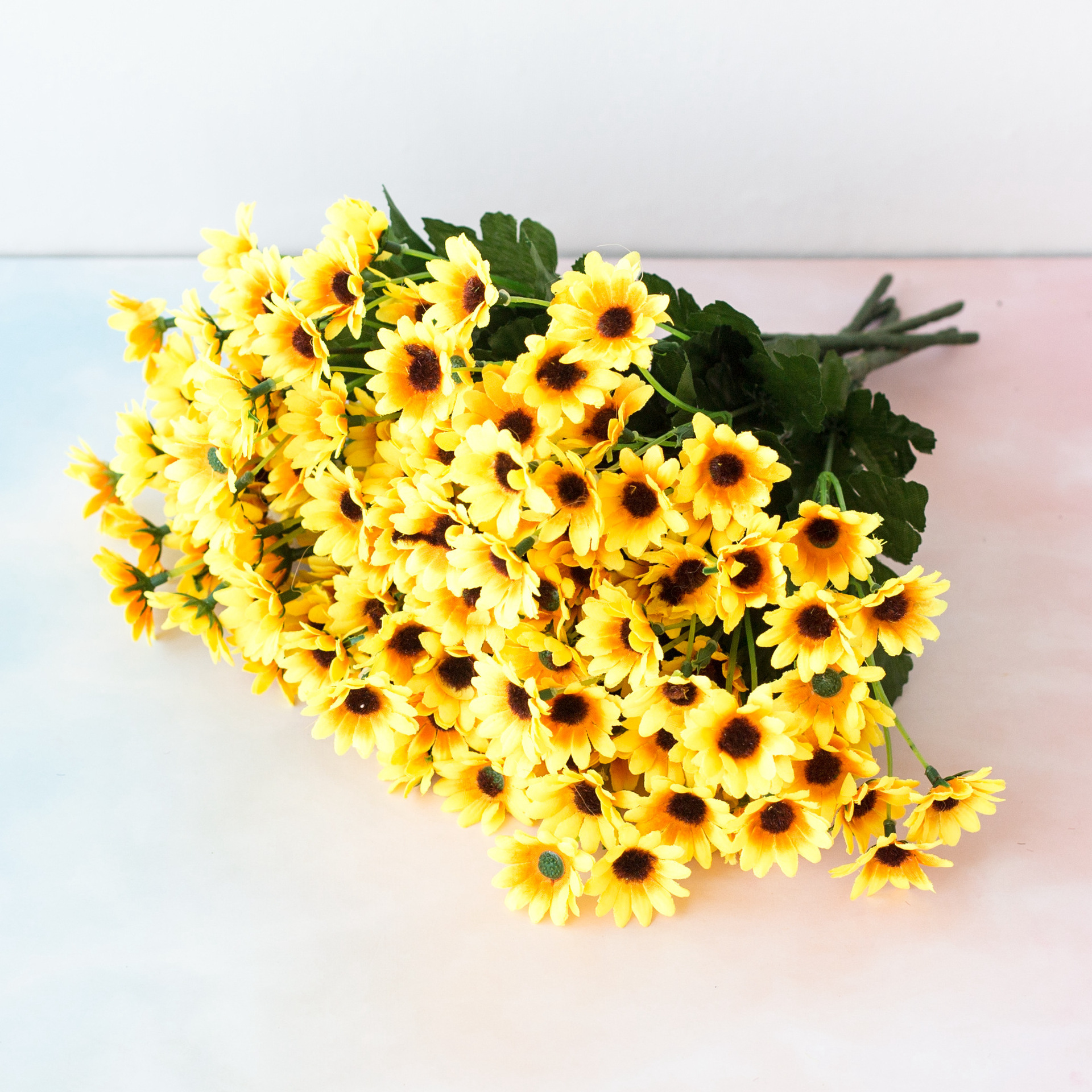 家居装饰批发22头太阳菊向日葵仿真花假花绢花家居装饰品桌面摆
