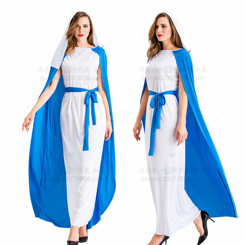 北欧古希腊神话人物万圣节服成人cos女神长裙 舞台演出表演服