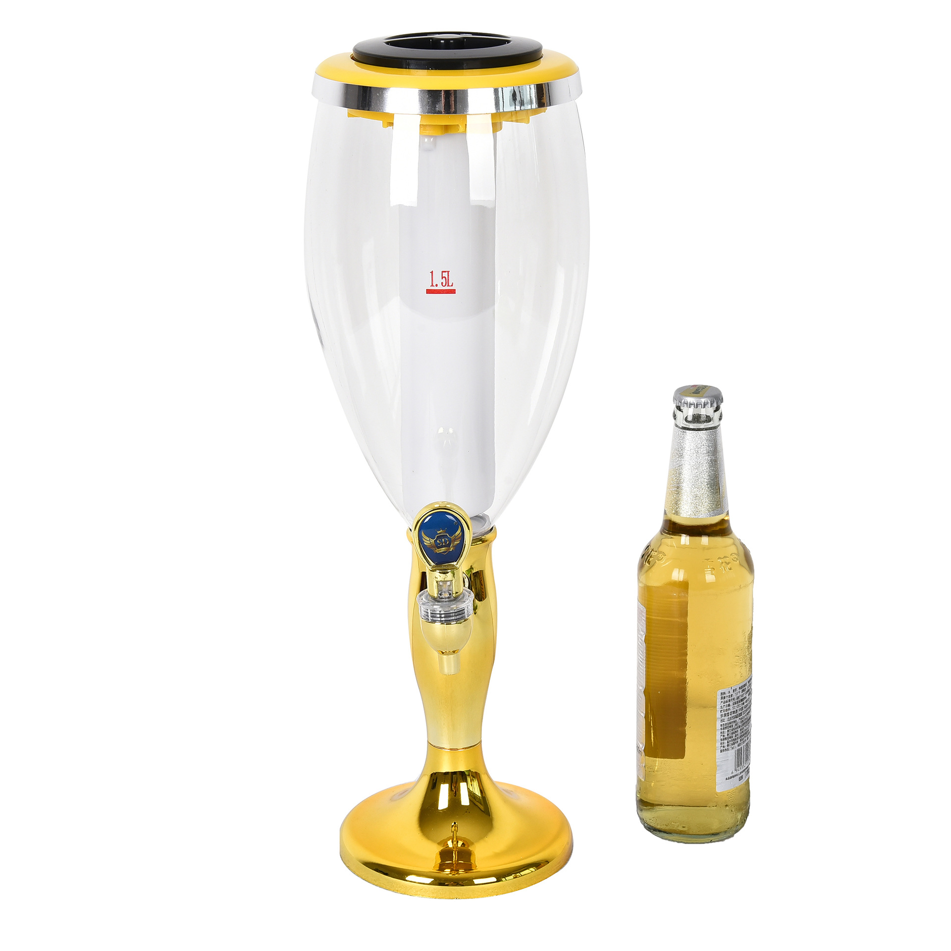 工厂直销 sd啤酒塔啤酒柱 金银色 带冰柱扎啤酒炮 ktv酒吧专用