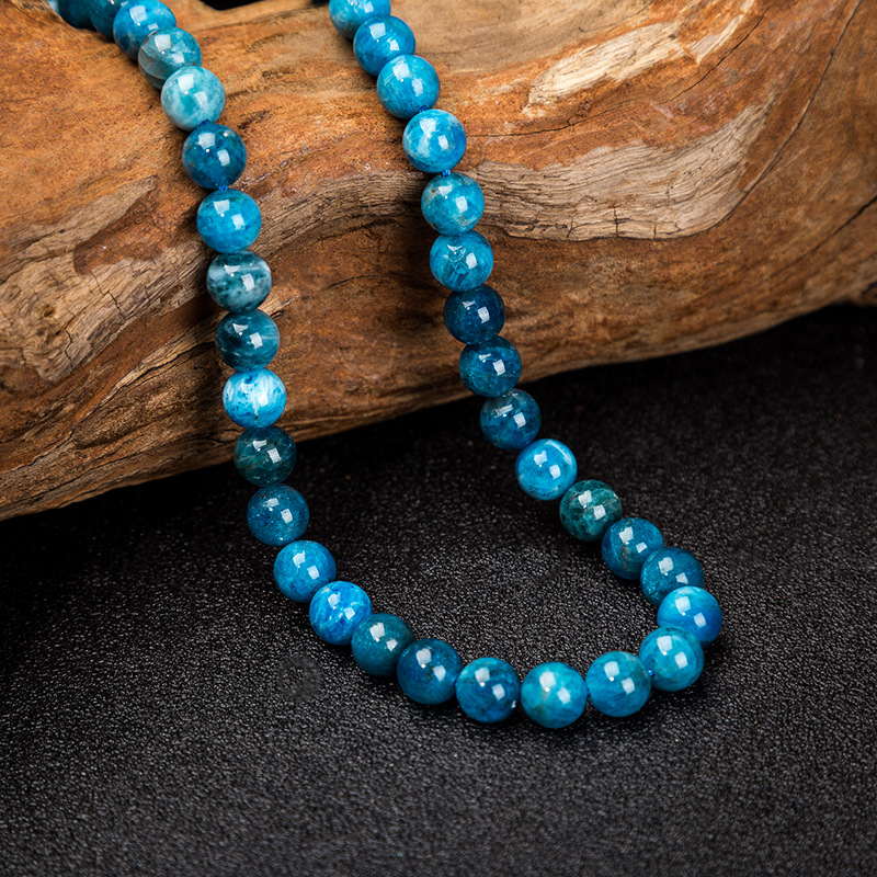 厂家直销时尚经典天然磷灰石圆珠散珠串珠子