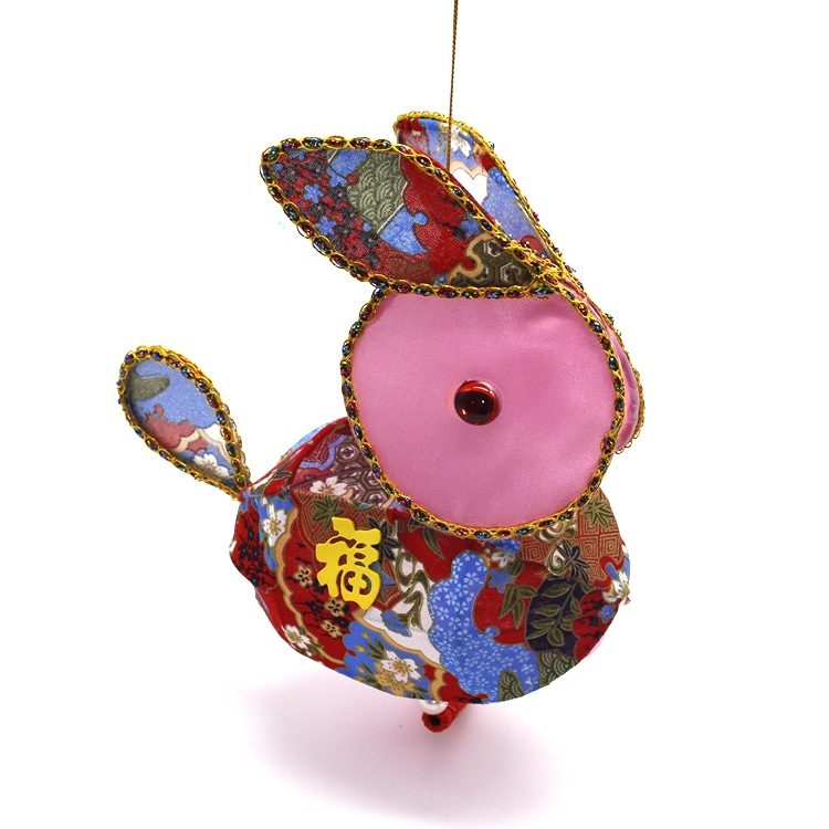 春节元宵手提灯笼 成品复古传统兔子灯中国风手工兔子玩具花灯批