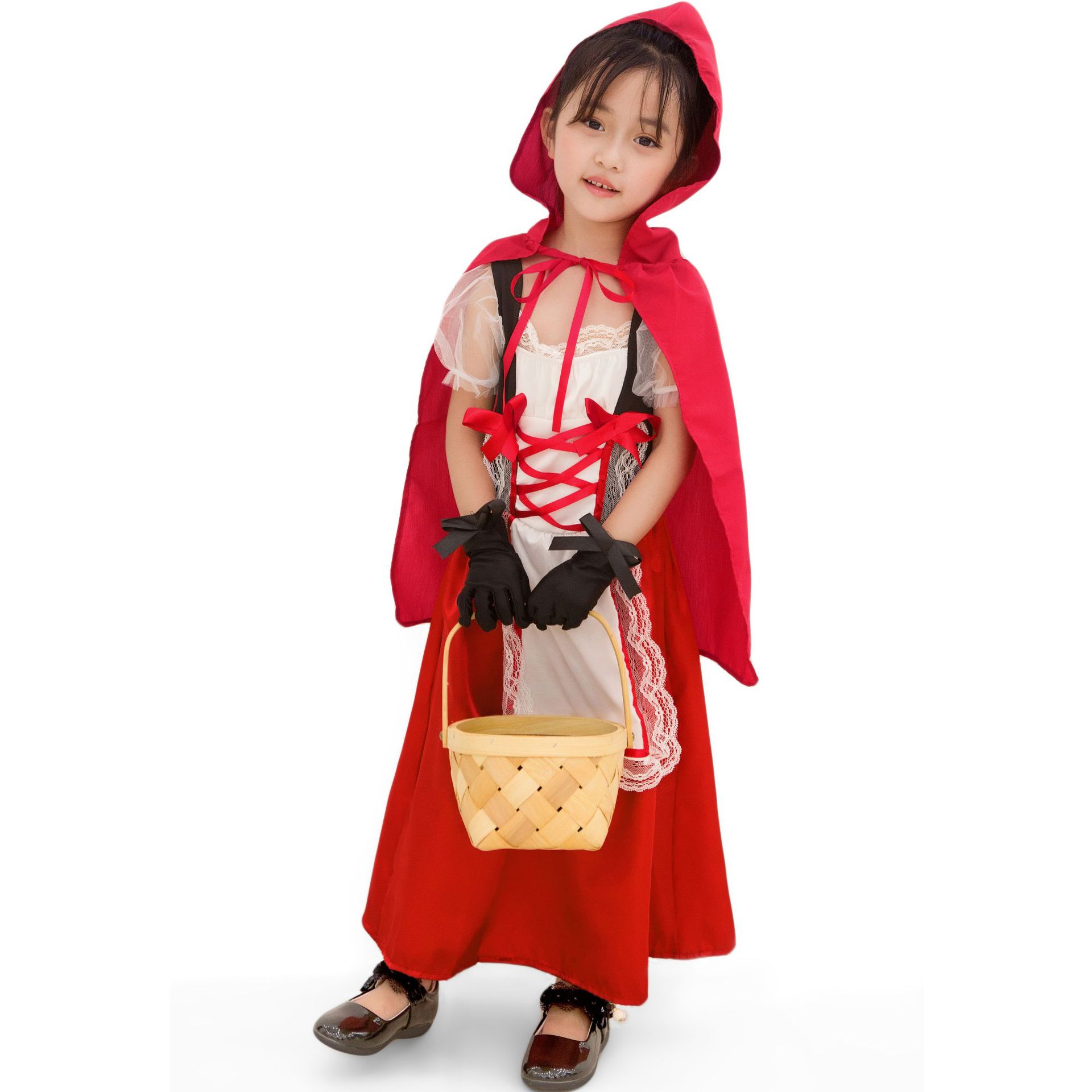 s-xl 分码 万圣节小红帽服装 女儿童 外贸欧美角色扮演舞台表演服