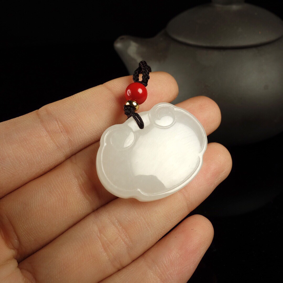 批发和田玉白玉羊脂玉如意玉锁牌子吊坠挂件玉坠礼品带证书