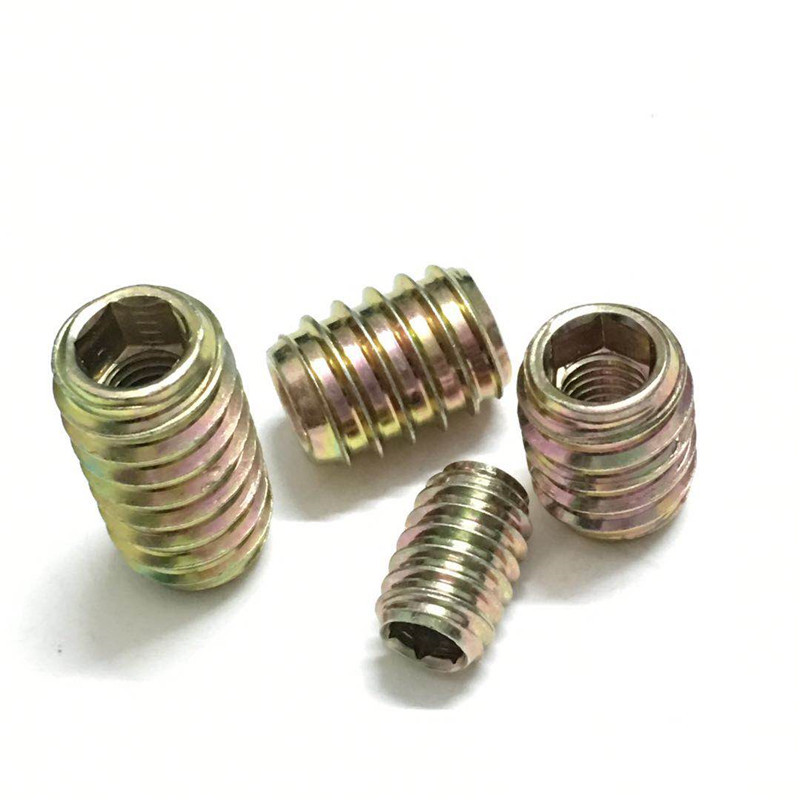 带介刺母 m8*13锌合金刺母 内外牙刺母 家具零部件 鬼母 连接件