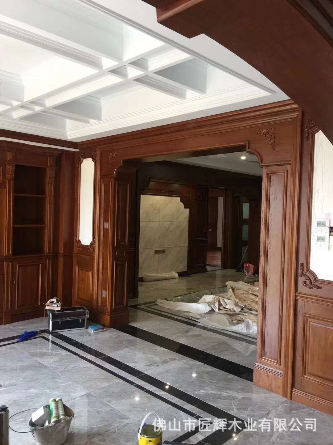 实木哑口门套 欧式 高档装修客厅定制美国红橡原木豪华哑口套