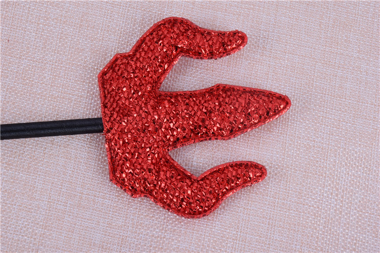 万圣节恶魔牛角发箍恶魔小三叉子三角叉子 红色牛角叉兵器道具