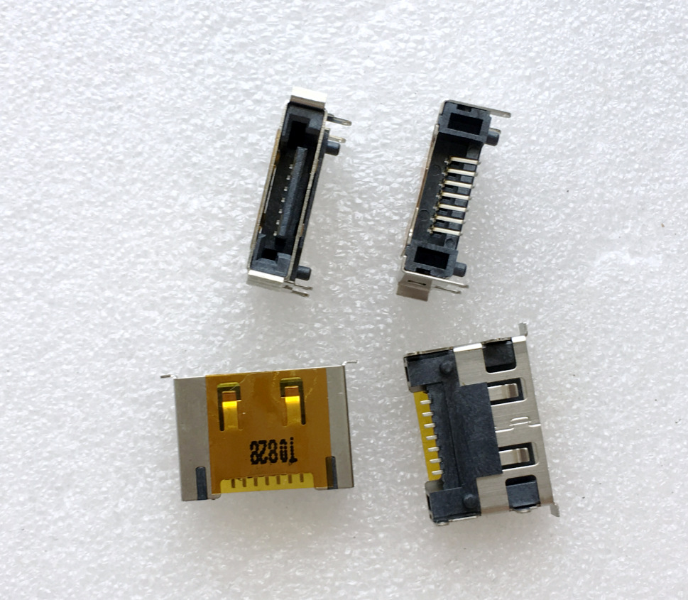 笔记本电脑 esata usb二合一接口 贴片式 带固定柱 esata 插座 7p