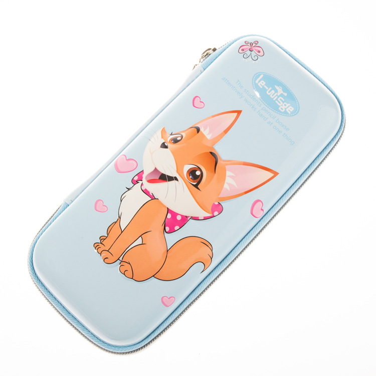 厂家直销现货3d文具盒拉链卡通铅笔eva压膜笔盒 文具收纳盒多功能