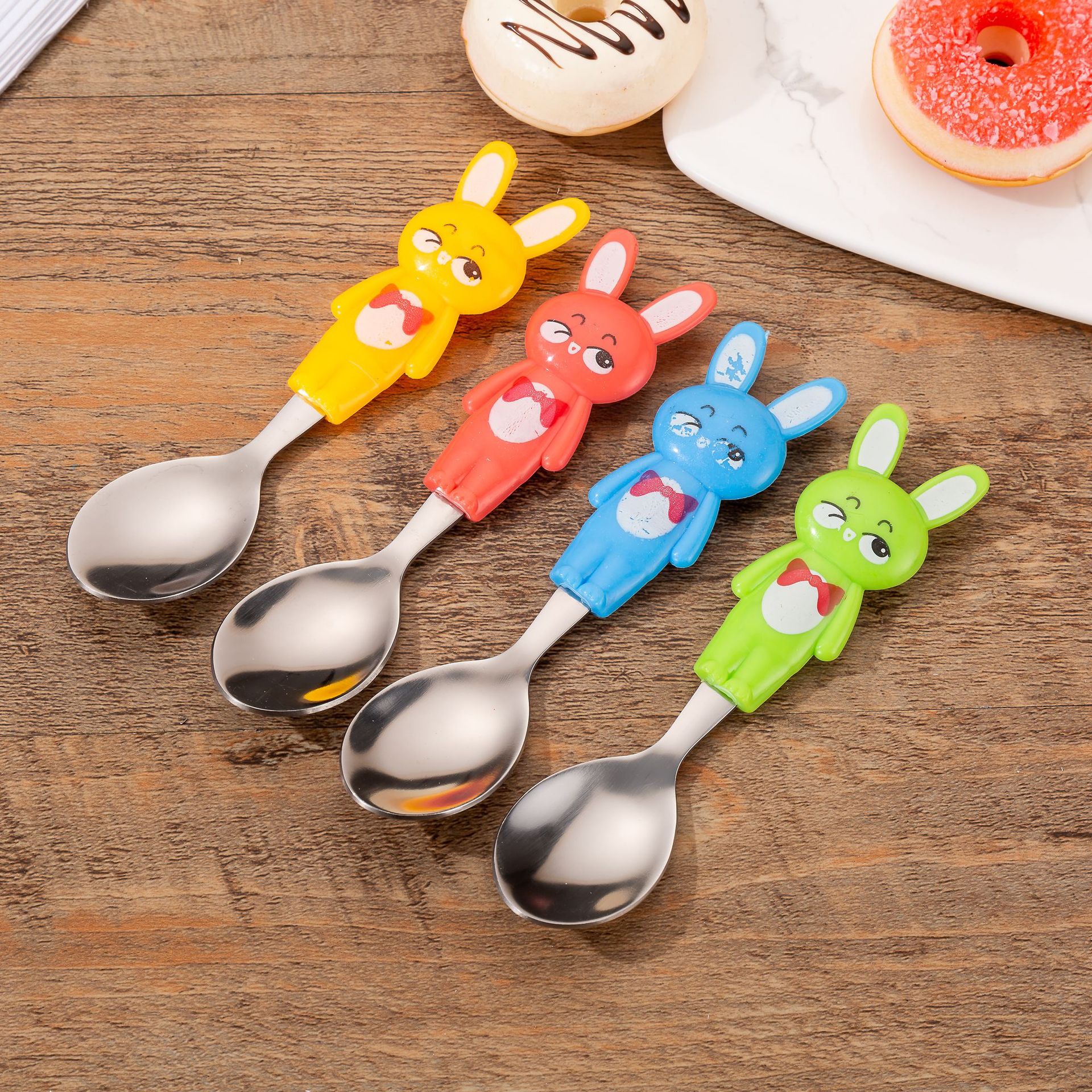 淳美勺子8840 不锈钢 儿童勺子 卡通勺子 叉子家用宝宝吃饭勺子