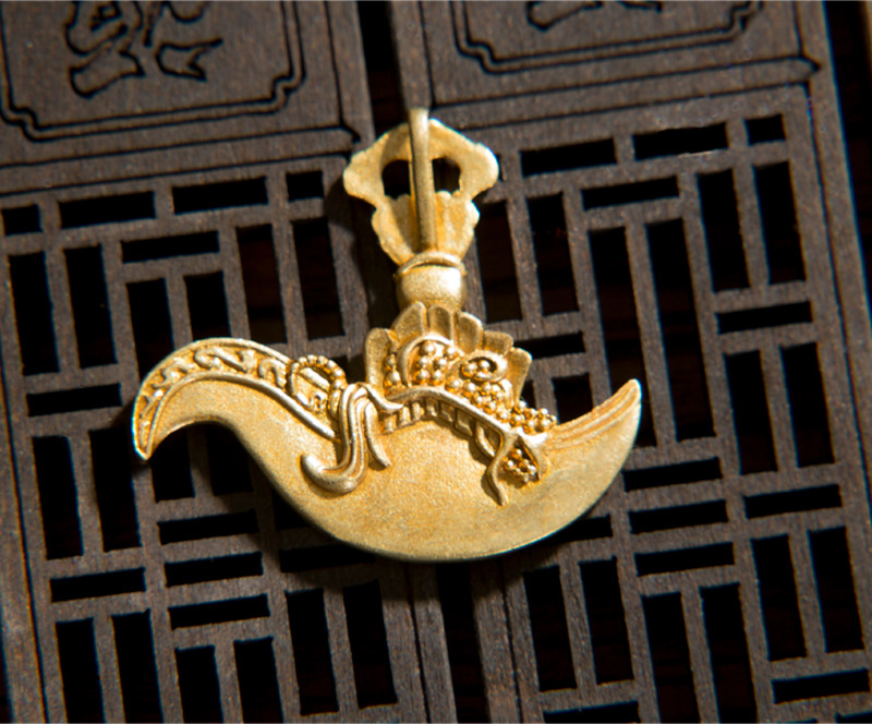 尼泊尔藏传佛教金刚钺刀吊坠密宗法器空行母刀挂件纯铜金刚铃杵橛